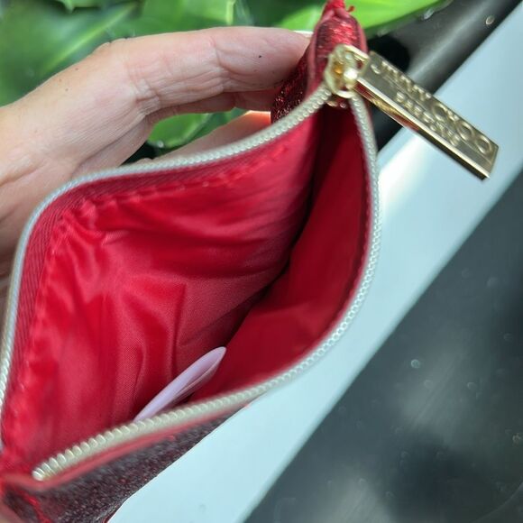 Jimmy Choo Red Glitter Coin Purse – Sparkly Zip Pouch, New - Picture 5 of 6